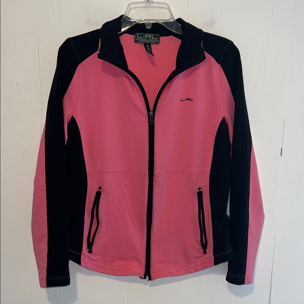 Lauren Ralph Lauren Pink and Black Athletic Jacket Zip Up 071426